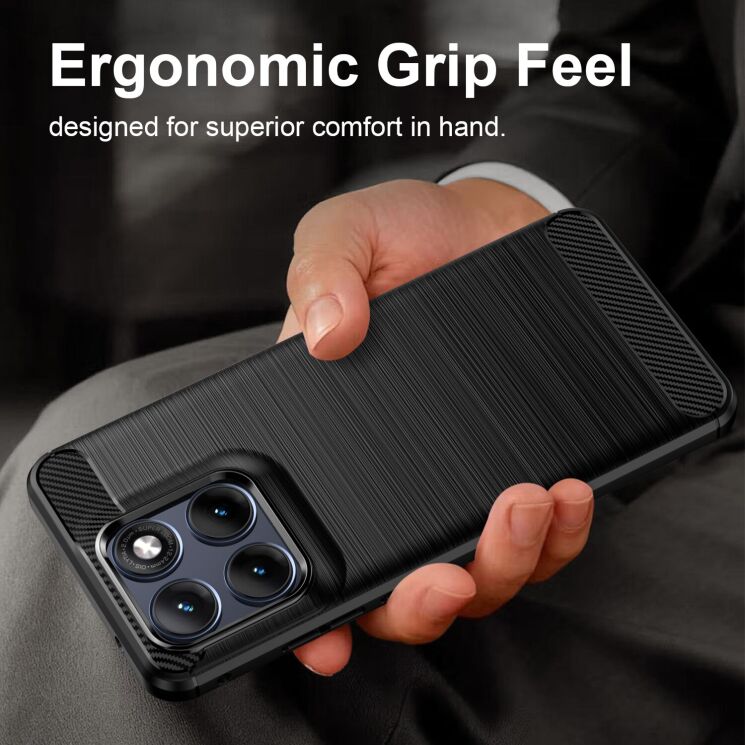 Силиконовый (TPU) чехол UniCase Carbon для Motorola Edge 70 Fusion - Red: фото 2 из 9