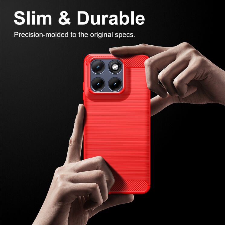 Силиконовый (TPU) чехол UniCase Carbon для Motorola Edge 70 Fusion - Red: фото 7 из 9