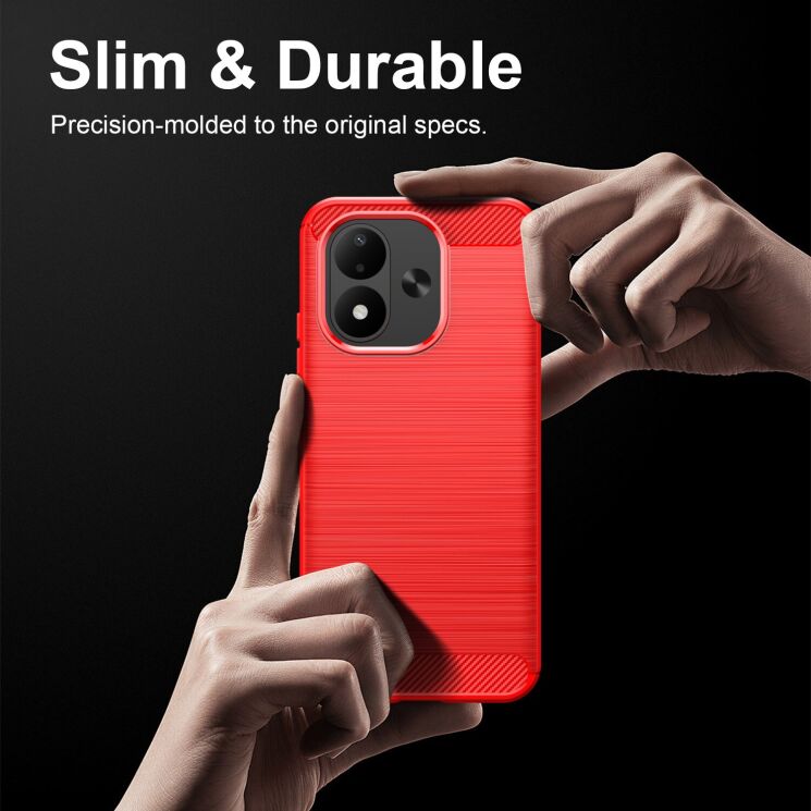 Силиконовый (TPU) чехол UniCase Carbon для Xiaomi Redmi Note 17 - Black: фото 7 из 9