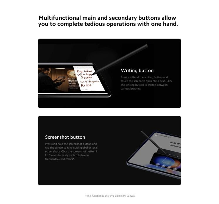 Стилус Xiaomi Focus Pen для Xiaomi Pad 7 / 7 Pro (BHR9509GL) - White: фото 9 из 10
