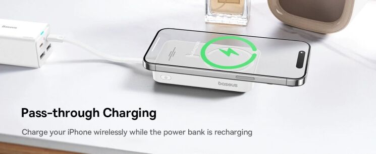 Зовнішній акумулятор Baseus Magnetic Mini 30W (10000mAh) P1002210B223-00 - White: фото 16 з 22