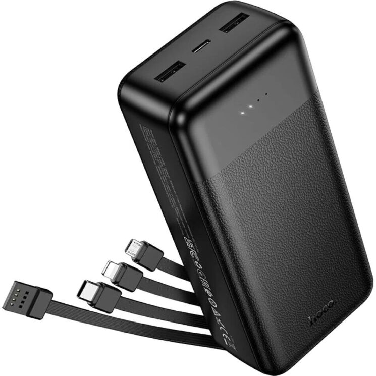 Внешний аккумулятор Hoco J163B 10W (30000mAh) + кабель MicroUSB + Type-C + Lightning + USB - Black (995593B) Внешний аккумулятор Hoco J163B 10W (30000mAh) + кабель MicroUSB + Type-C + Lightning + USB - Black: фото 1 из 5