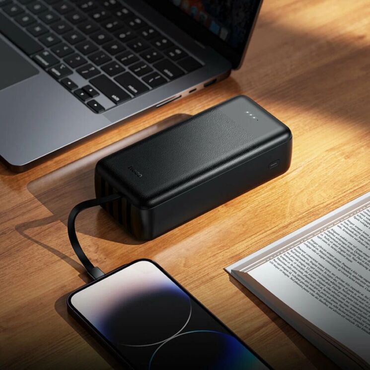 Внешний аккумулятор Hoco J163B 10W (30000mAh) + кабель MicroUSB + Type-C + Lightning + USB - Black (995593B) Внешний аккумулятор Hoco J163B 10W (30000mAh) + кабель MicroUSB + Type-C + Lightning + USB - Black: фото 5 из 5