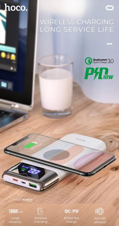 Внешний аккумулятор Hoco J63 Velocity PD + QC3.0 (10000mAh) - Black: фото 6 из 8