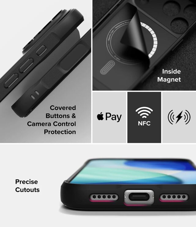 Защитный чехол Ringke Onyx Magnetic (FP) для iPhone 18 Pro Max (8800380461932) - Black (423985B) Защитный чехол Ringke Onyx Magnetic (FP) для iPhone 18 Pro Max (8800380461932) - Black: фото 18 из 20