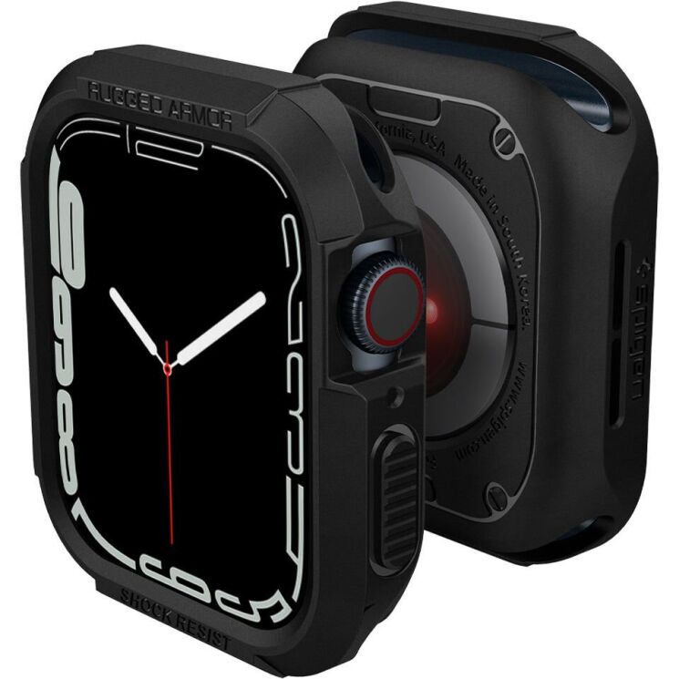 Защитный чехол Spigen (SGP) Rugged Armor (FW) для Apple Watch 45 mm (7 / 8 / 9 Series) - Black: фото 2 из 14