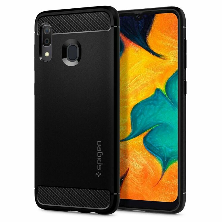 Защитная накладка Spigen (SGP) Rugged Armor для Samsung Galaxy A30 (A305) - Matte Black: фото 1 из 9
