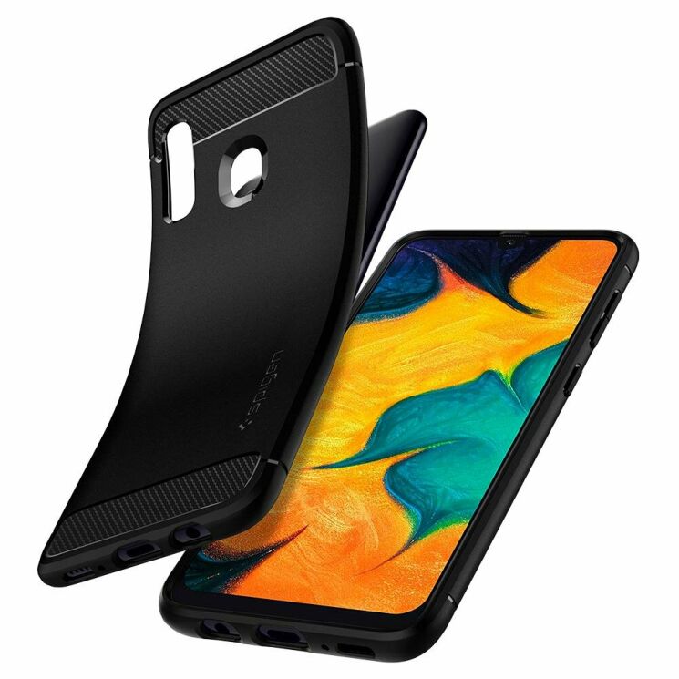 Защитная накладка Spigen (SGP) Rugged Armor для Samsung Galaxy A30 (A305) - Matte Black: фото 6 из 9