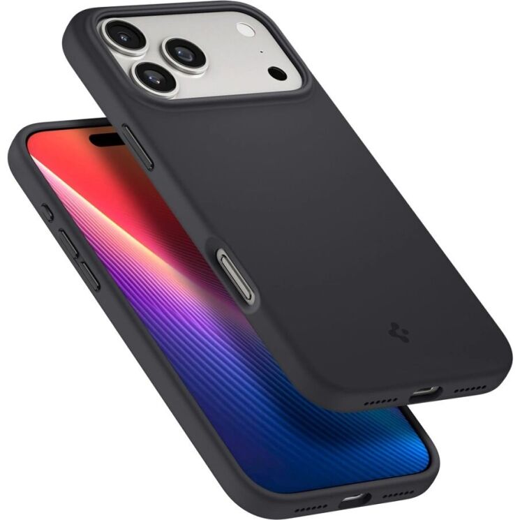 Защитная накладка Spigen Silicone Fit (MagFit) для iPhone 17 Pro (ACS10335) - Black: фото 4 из 14