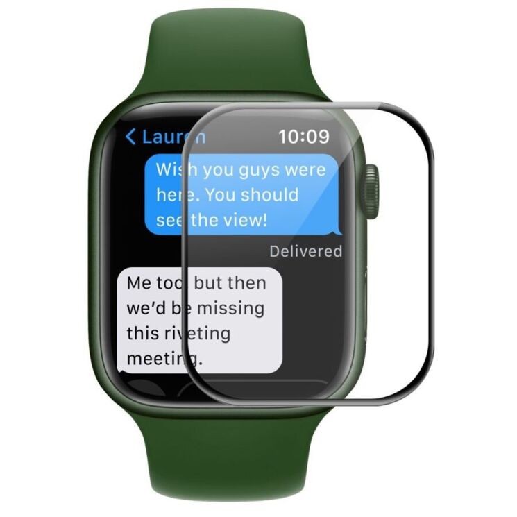 Захисна плівка ENKAY 3D Curved Film для Apple Watch 45 mm (7 / 8 / 9 Series) - Black: фото 1 з 7
