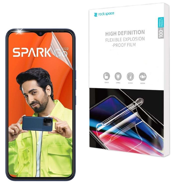 Защитная пленка на экран RockSpace Explosion-Proof SuperClear для Tecno Spark Go 2022 (KG5m): фото 1 из 10