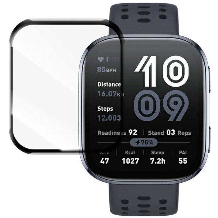 Защитная пленка RURIHAI 3D Curved Film для Xiaomi Amazfit Bip 6 - Black: фото 1 из 5