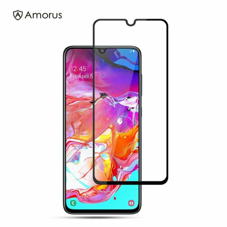 Защитное стекло AMORUS Full Glue Tempered Glass для Samsung Galaxy A70 (A705) - Black: фото 1 из 7