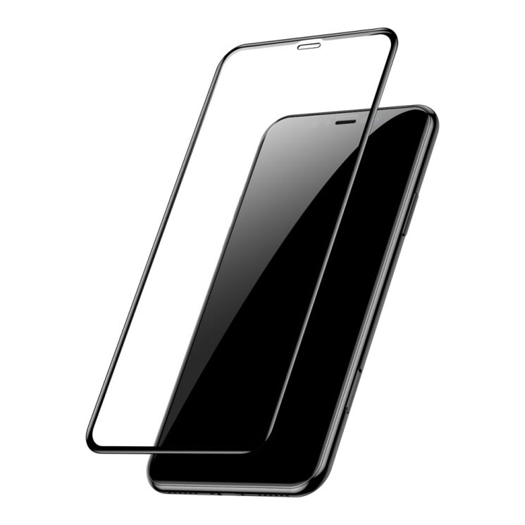 Защитное стекло BASEUS Silk Print 9H 0.3mm для Apple iPhone XS Max - Black: фото 3 из 21
