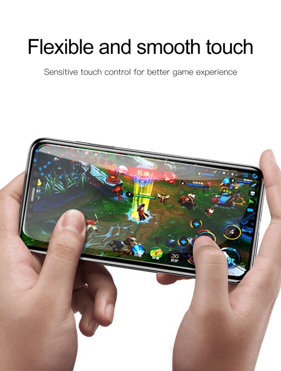 Защитное стекло BASEUS Silk Print 9H 0.3mm для Apple iPhone XS Max - Black: фото 19 из 21