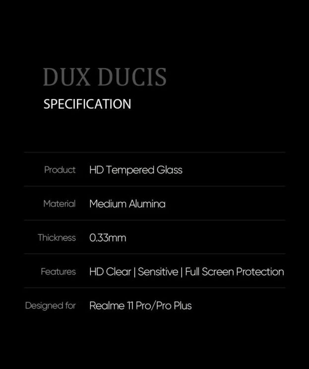 Защитное стекло DUX DUCIS Full Coverage для Realme 11 Pro / 11 Pro+ - Black: фото 10 из 12