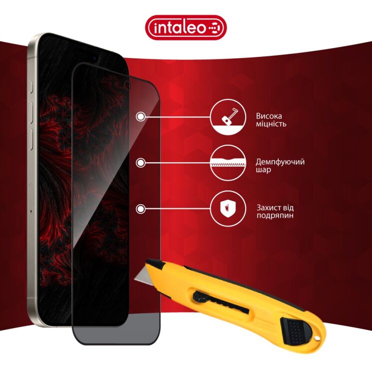 Защитное стекло Intaleo Privacy для Apple iPhone 15 Pro Max - Black: фото 7 из 10
