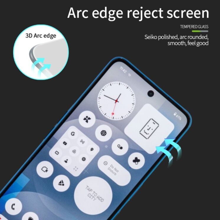 Защитное стекло MOFI Full Glue Protect для Nothing Phone (3a) / Phone (3a) Pro - Black: фото 3 из 10