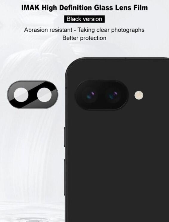 Защитное стекло на камеру IMAK Black Glass Lens для Google Pixel 9a - Black: фото 4 из 8