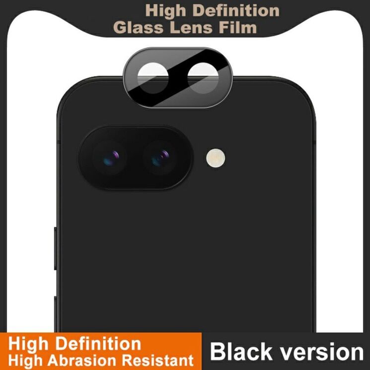 Защитное стекло на камеру IMAK Black Glass Lens для Google Pixel 9a - Black: фото 2 из 8