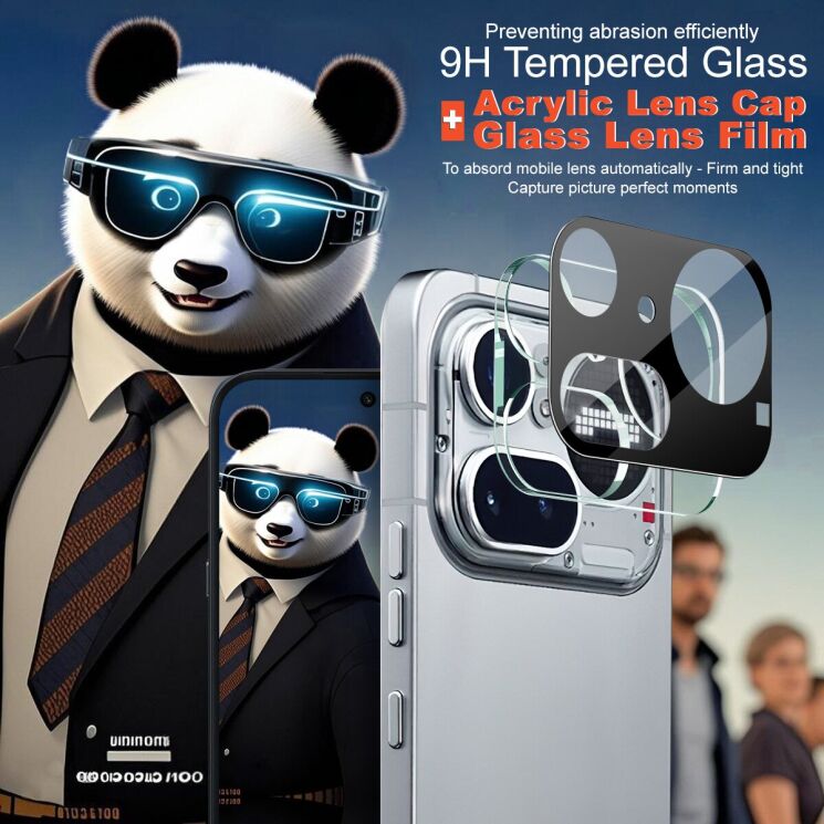 Защитное стекло на камеру IMAK Black Glass Lens для Nothing Phone (4a) Pro - Black: фото 3 из 7