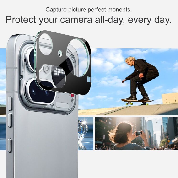 Защитное стекло на камеру IMAK Black Glass Lens для Nothing Phone (4a) Pro - Black: фото 4 из 7