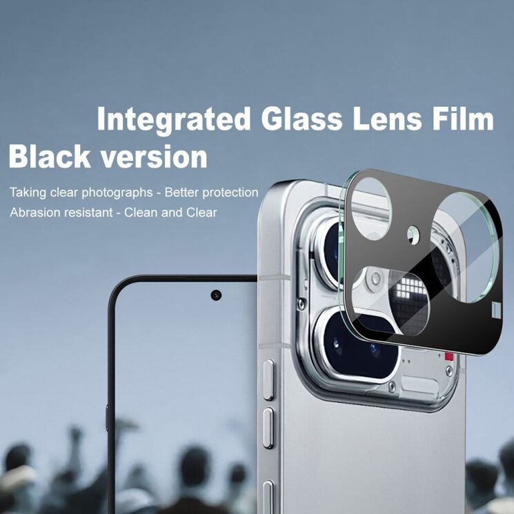 Защитное стекло на камеру IMAK Black Glass Lens для Nothing Phone (4a) Pro - Black: фото 2 из 7