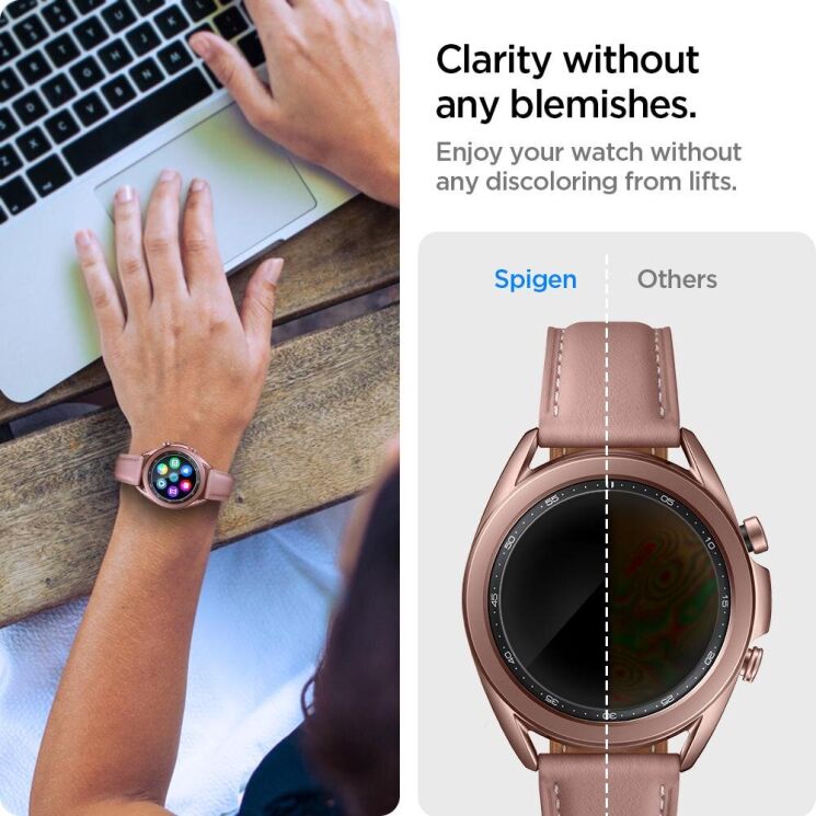 Комплект защитных стекол Spigen (SGP) Glas.tR EZ Fit для Samsung Galaxy Watch 3 (41mm): фото 7 из 7