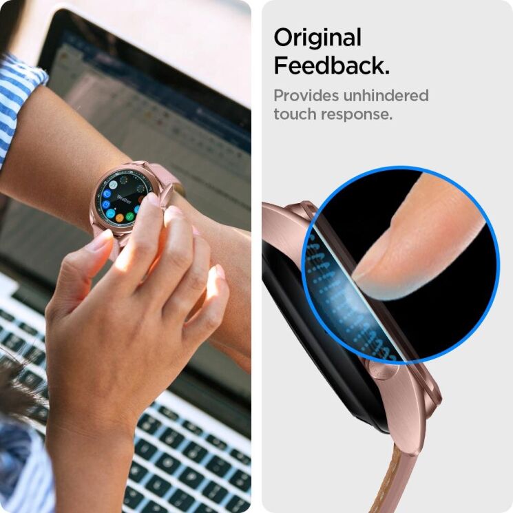 Комплект защитных стекол Spigen (SGP) Glas.tR EZ Fit для Samsung Galaxy Watch 3 (41mm): фото 6 из 7