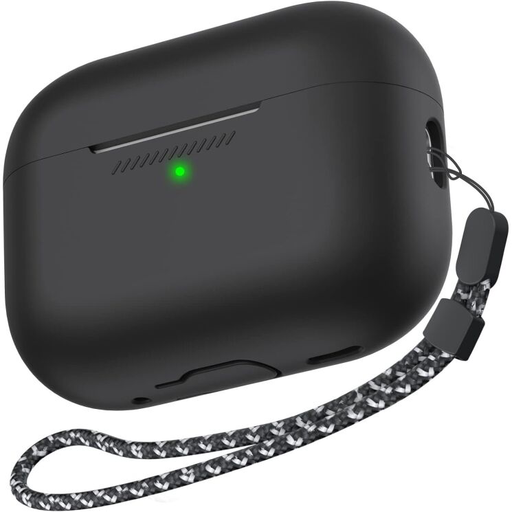 Захисний чохол AHASTYLE Liquid Silicone для AirPods Pro 2 - Black: фото 1 з 7