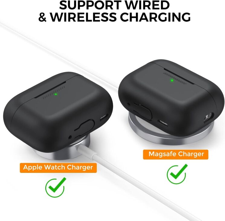 Захисний чохол AHASTYLE Liquid Silicone для AirPods Pro 2 - Black: фото 5 з 7