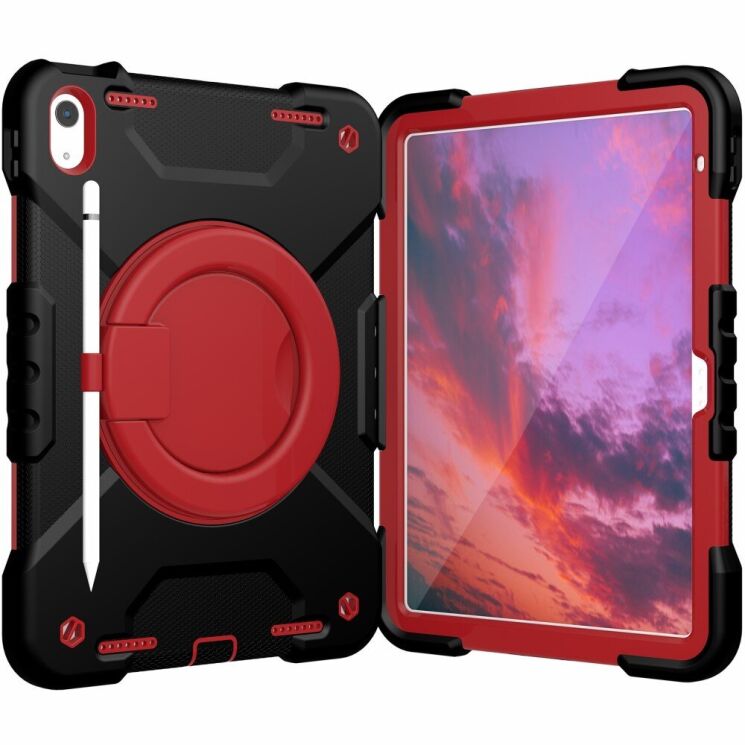 Защитный чехол Deexe Battle Case для Apple iPad 10.9 (2022) / iPad 11 (2025) - Black / Red: фото 2 из 11