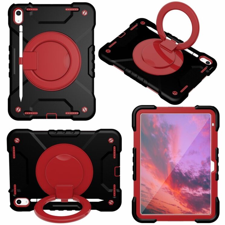 Защитный чехол Deexe Battle Case для Apple iPad 10.9 (2022) / iPad 11 (2025) - Black / Red: фото 4 из 11