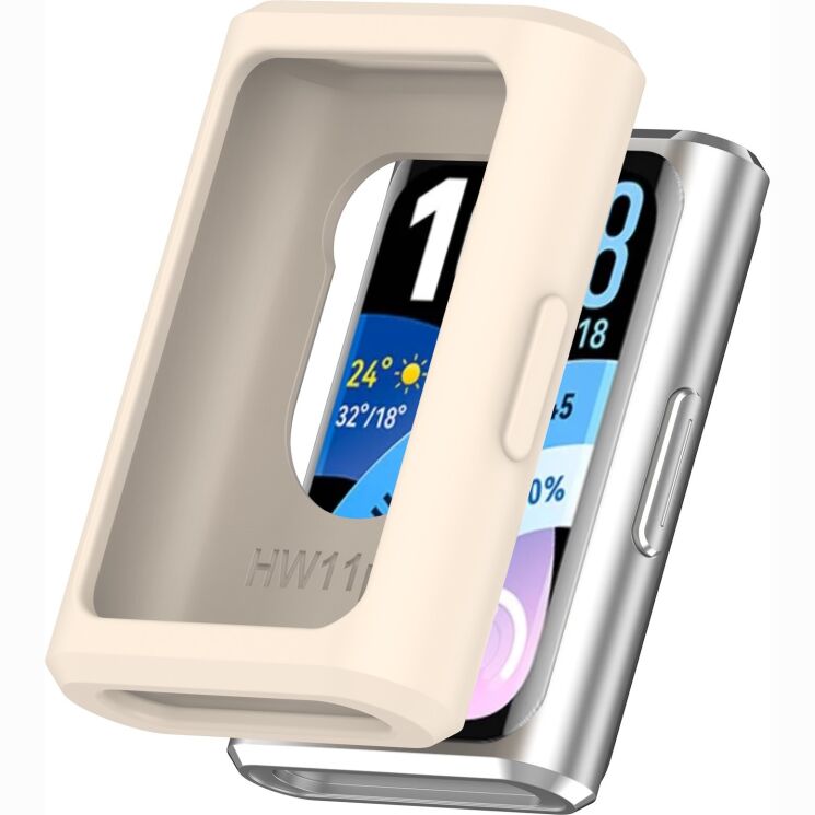 Защитный чехол Deexe Color Frame для Huawei Band 11 Pro - Ivory White: фото 1 из 8