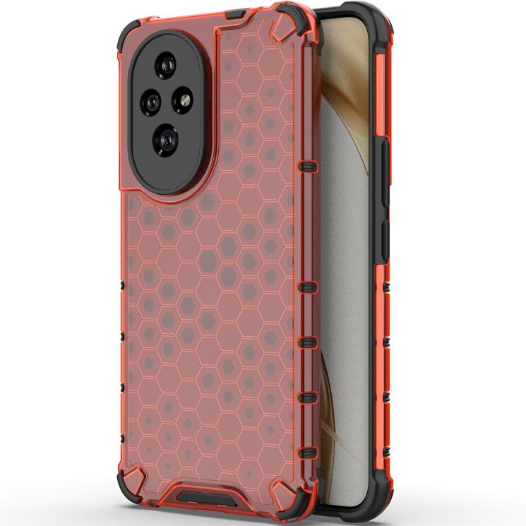 Захисний чохол Deexe Honeycomb Series для Honor 200 - Red: фото 1 з 5