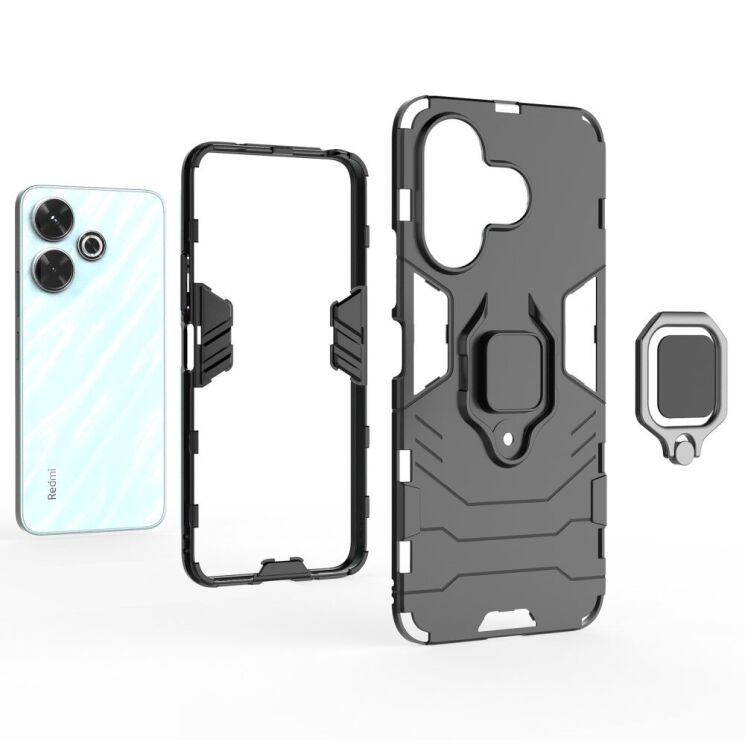 Защитный чехол Deexe Hybrid Case для Xiaomi Redmi 13 - Black: фото 5 из 6