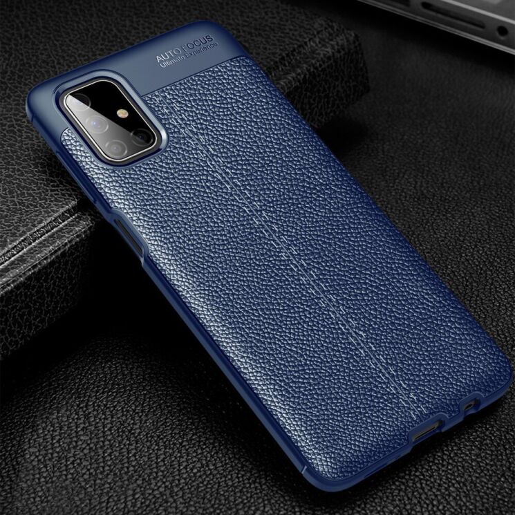 Защитный чехол Deexe Leather Cover для Samsung Galaxy M51 (M515) - Blue: фото 3 из 10