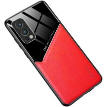 Защитный чехол Deexe Magnetic Leather Cover для OnePlus Nord 2 - Red: фото 1 из 7