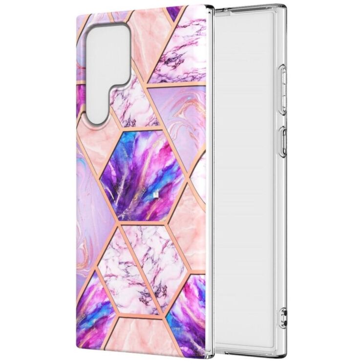 Захисний чохол Deexe Marble Pattern Samsung Galaxy S22 Ultra - Light Purple: фото 1 з 4