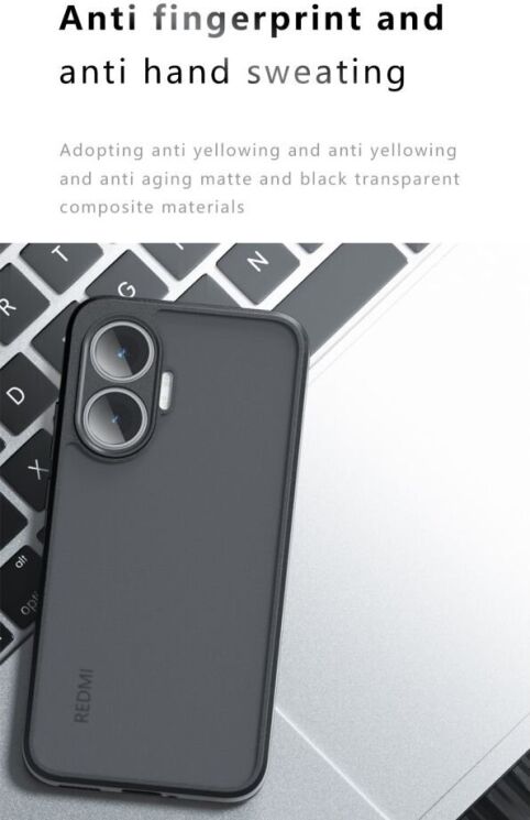 Защитный чехол Deexe Matte Skin для Xiaomi Poco F7 - Black: фото 12 из 13