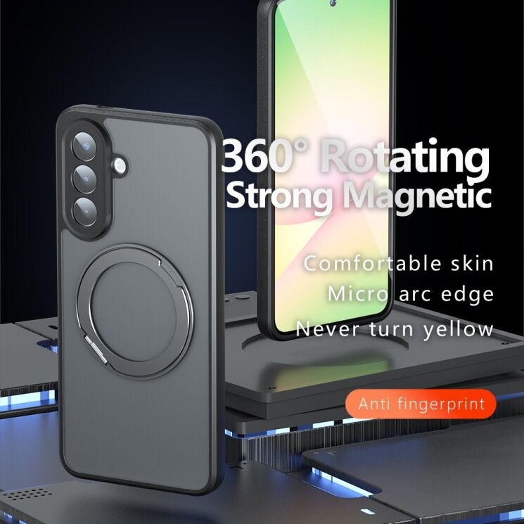 Защитный чехол Deexe Matte Skin Kickstand with MagSafe для Samsung Galaxy S25 (S931) - Black: фото 2 из 13