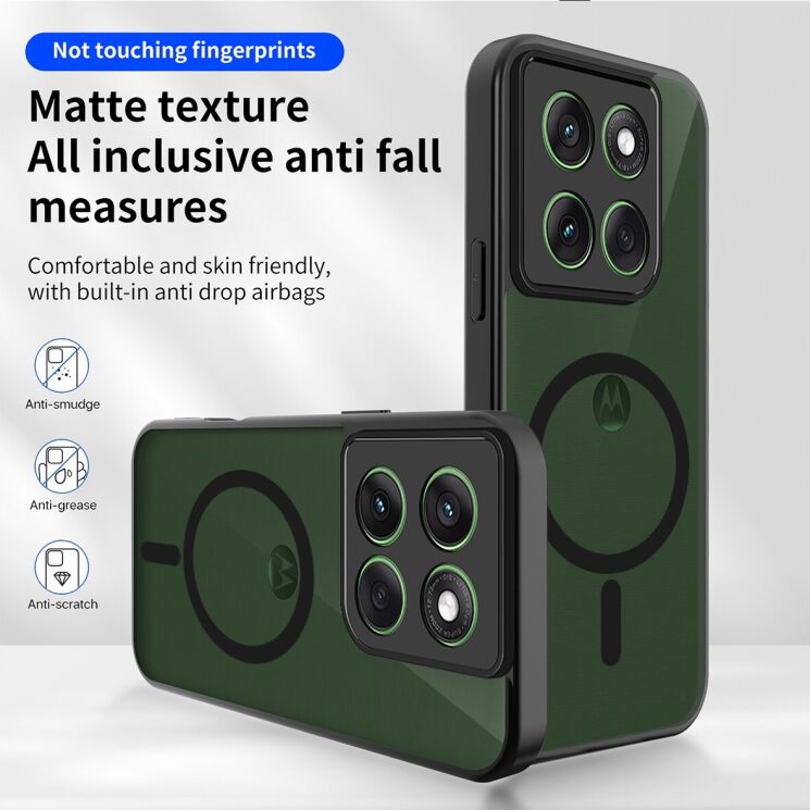 Захисний чохол Deexe Matte Skin with MagSafe для Motorola Edge 70 Fusion - Transparent Black: фото 3 з 8
