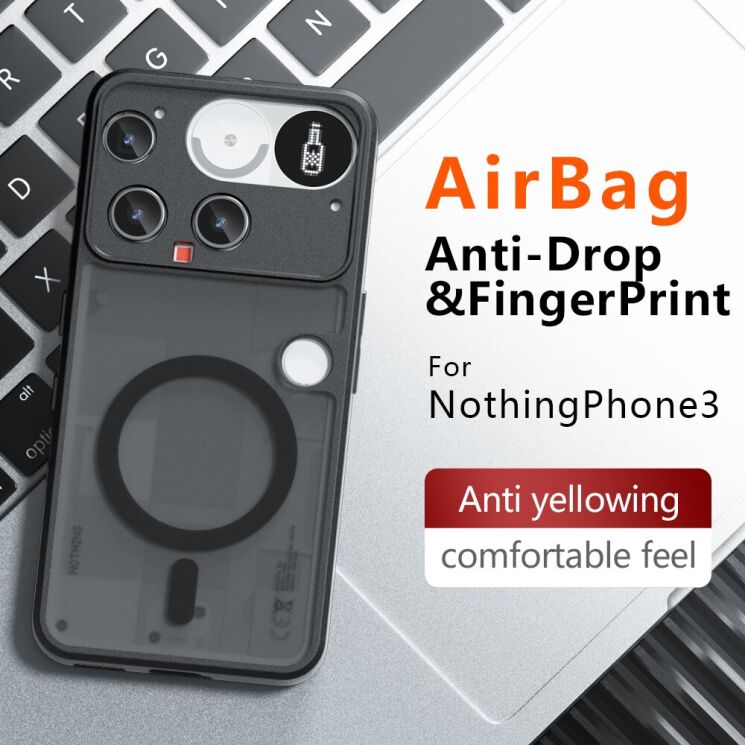 Защитный чехол Deexe Matte Skin with MagSafe для Nothing Phone (3) - Black: фото 11 из 11