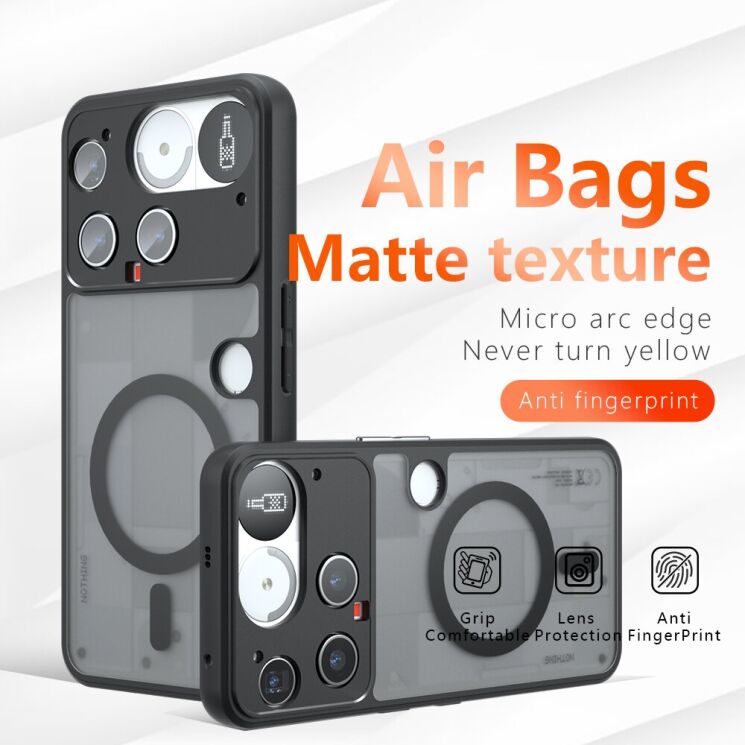 Защитный чехол Deexe Matte Skin with MagSafe для Nothing Phone (3) - Black: фото 2 из 11