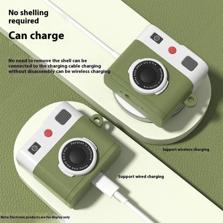 Защитный чехол Deexe Retro Camera для Apple AirPods 4 - Brown: фото 4 из 7