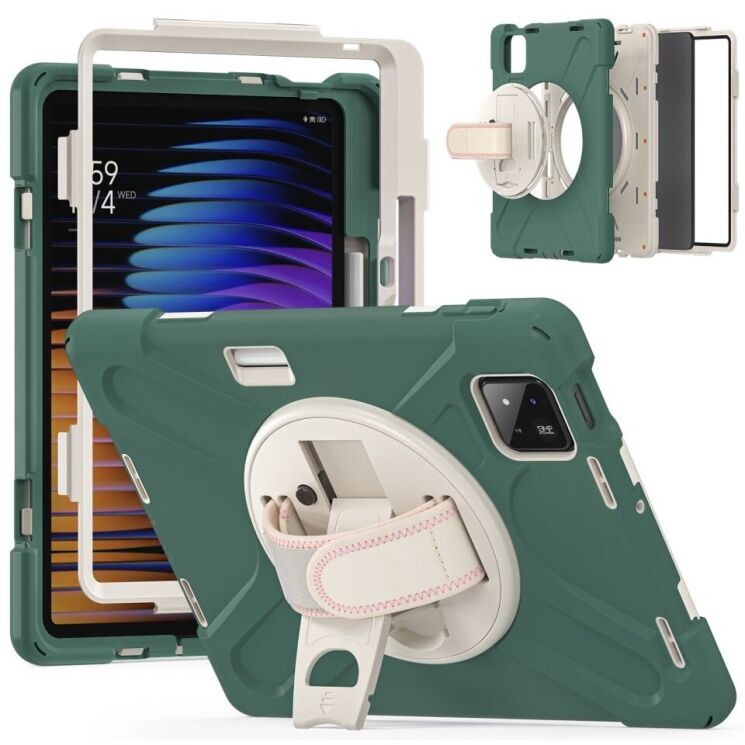 Защитный чехол Deexe Rotation Hybrid для Xiaomi Pad 7 / 7 Pro - Emerald Green: фото 1 из 15
