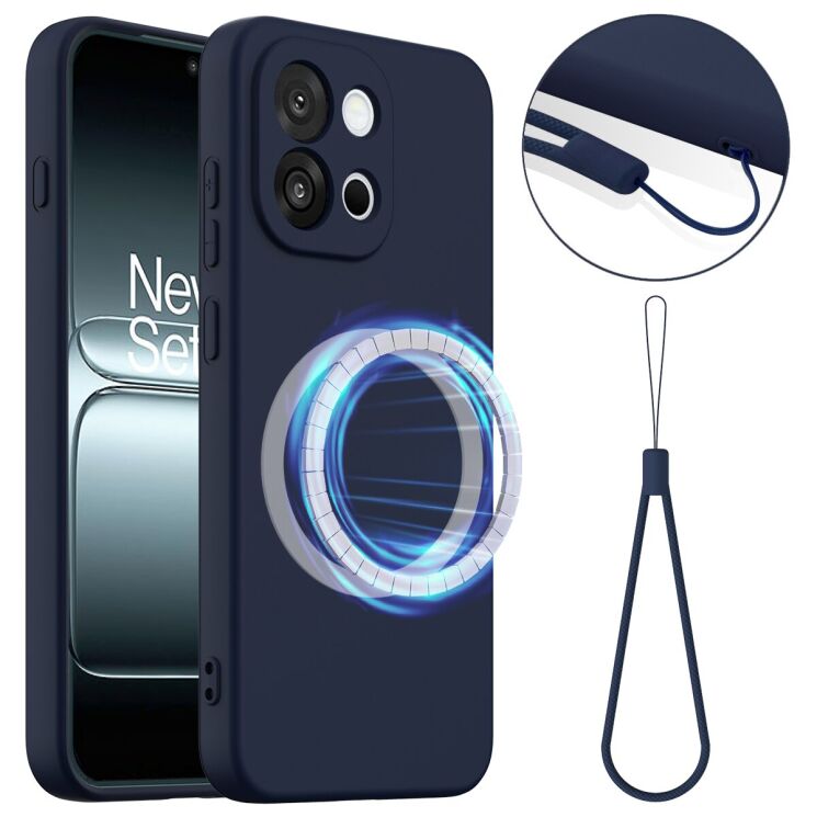 Захисний чохол Deexe Silicone Case with MagSafe для OnePlus Nord 6 - Dark Blue: фото 1 з 9