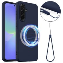 Защитный чехол Deexe Silicone Case with MagSafe для Samsung Galaxy A37 (A376) - Dark Blue: фото 1 из 9