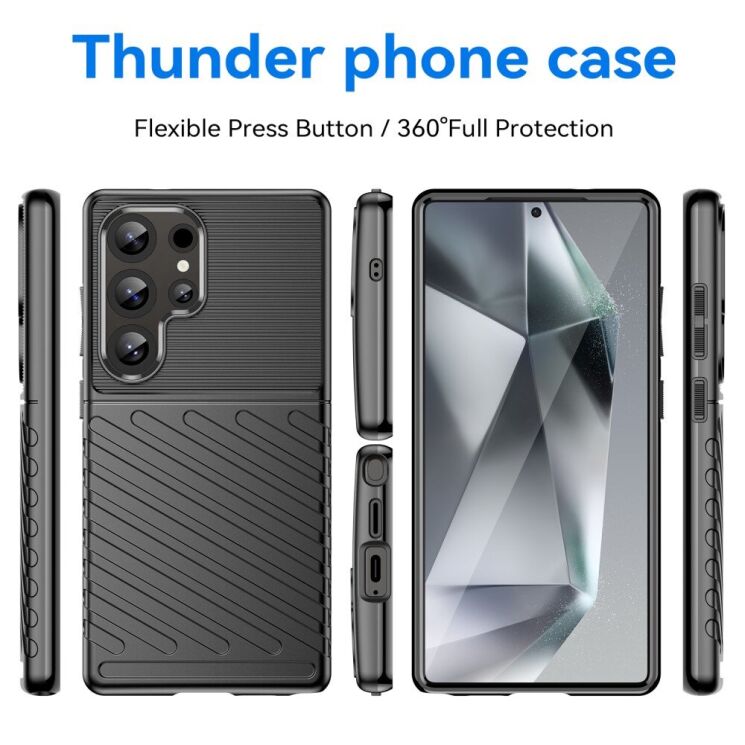Защитный чехол Deexe Thunder Series для Samsung Galaxy S25 Ultra (S938) - Black: фото 3 из 12