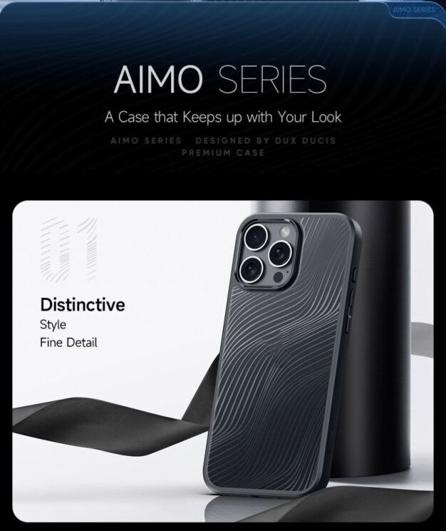 Защитный чехол DUX DUCIS Aimo Series для Apple iPhone 16 Pro Max - Black: фото 10 из 13